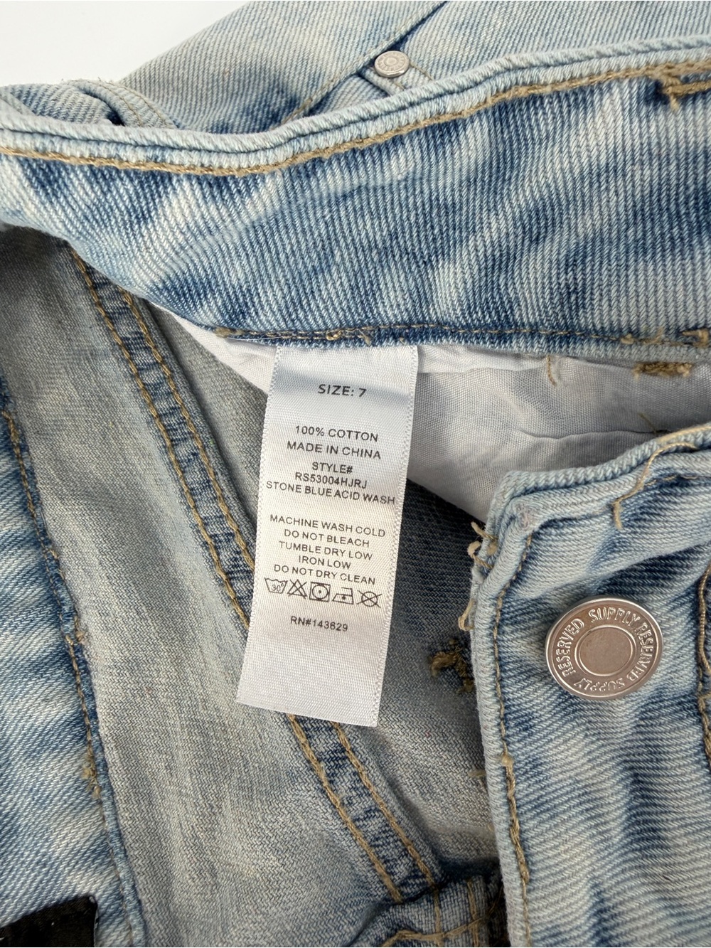 Reserved Supply Long Jorts Light Wash 7 Y2K 90s Grunge Alt Skater Denim Shorts - Picture 8 of 8